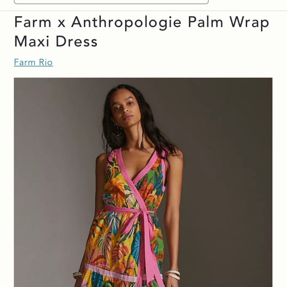 Anthropologie Farm Rio Palm Wrap dress- NWT